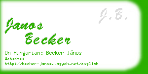 janos becker business card