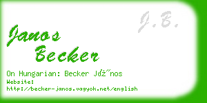 janos becker business card